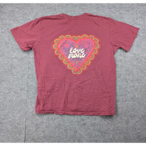 Natural Life Graphic Shirt Womens Medium Love More Boho Art Casual Novelty Red